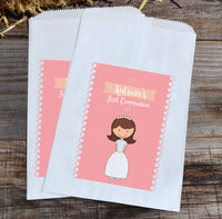 First Communion Personalized Party Favor Bags - Girl with Veil