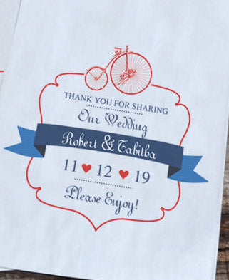 Old Fashioned Bicycle Wedding Favor Bags