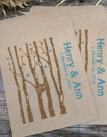 Wedding Candy Bags Trees with Birds Brown Favor Bags