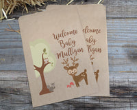Woodland Creatures Buck Brown Kraft Party Favor Bags