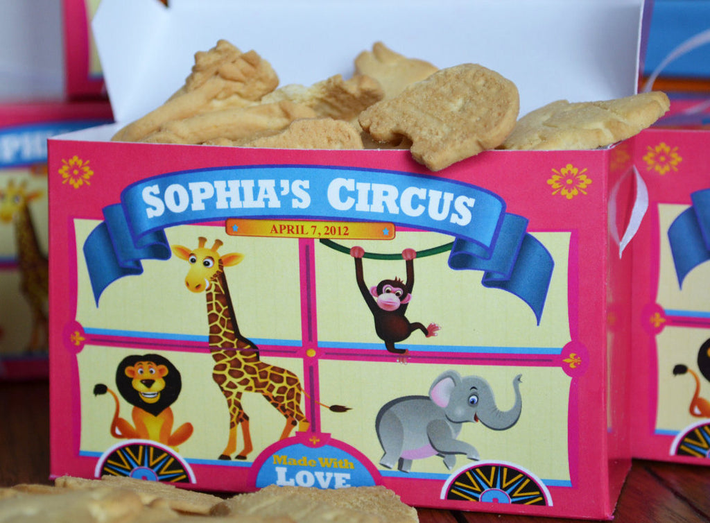 Pink Animal Cracker Boxes Carnival Theme Birthday