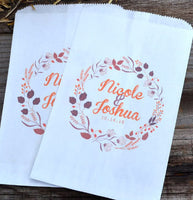 Fall Leaves Wreath Wedding Candy Bags