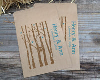 Wedding Candy Bags Trees with Birds Brown Favor Bags