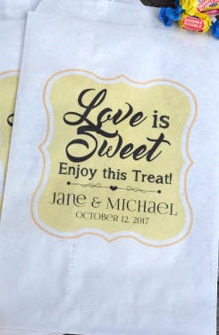 Love is Sweet Wedding Candy Bags