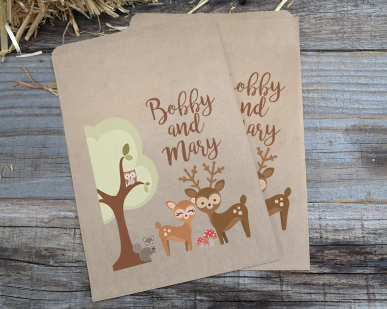 Wedding Candy Bags Woodland Creatures Buck and Doe