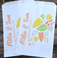 Fall Leaves Personalized Wedding Favor Bags