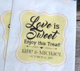 Love is Sweet Wedding Candy Bags