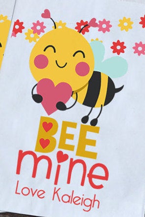Bumble Bee Mine Valentines Day Personalized Goodie Bags