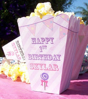 Carnival Popcorn Boxes | Girls Birthday Circus Theme Favors | Carnival Favors | Movie Night Popcorn Box | Carnival Theme Birthday | Bunting