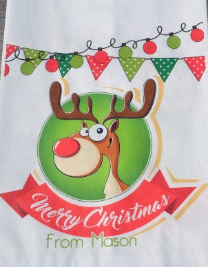 Reindeer Personalized Goodie Bags | Holiday Party Candy Bags | Smores Kits | School Party Bag | Cookie Bags | Christmas Favor Bags | Xmas