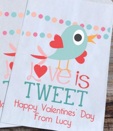 Love is Tweet Valentines Day Personalized Goodie Bags