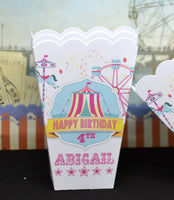 Circus Popcorn Boxes - Pink Version
