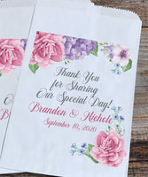 Floral Personalized Wedding Favor Bags