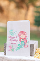 Mermaid Birthday Theme Favor Bags Red Hair Under the Sea