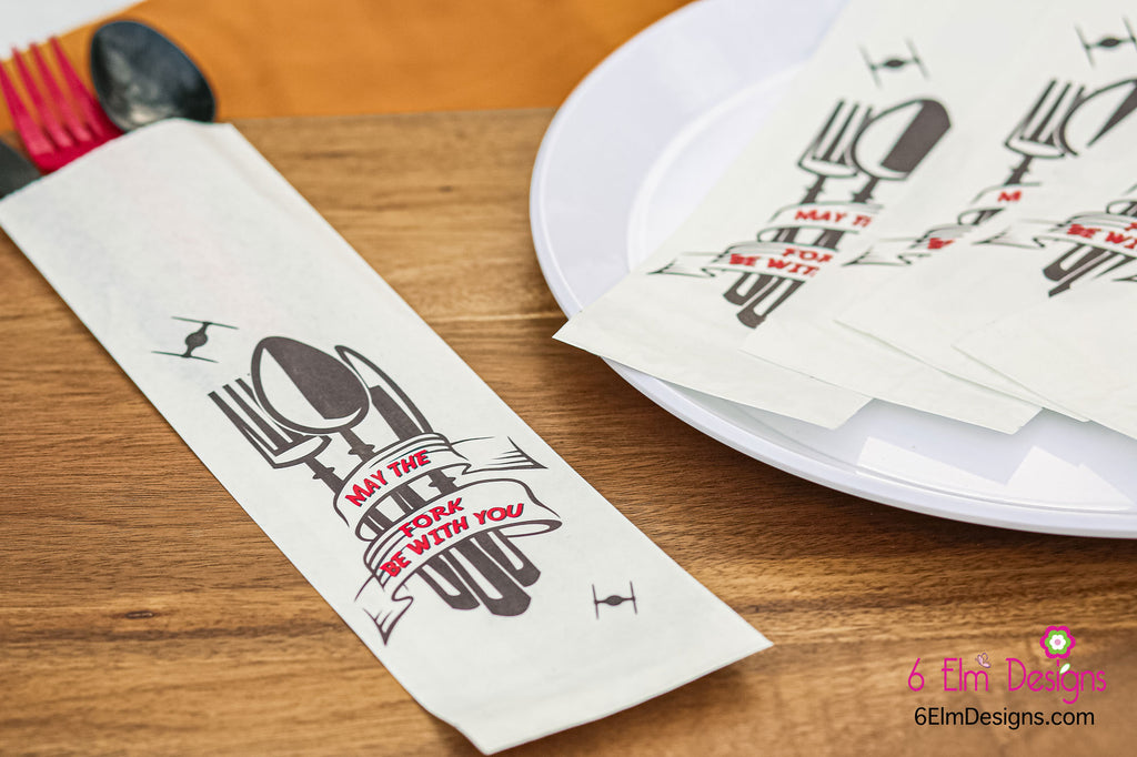 May the Fork Be With You Birthday Party Silverware Utensil Flatware Bags