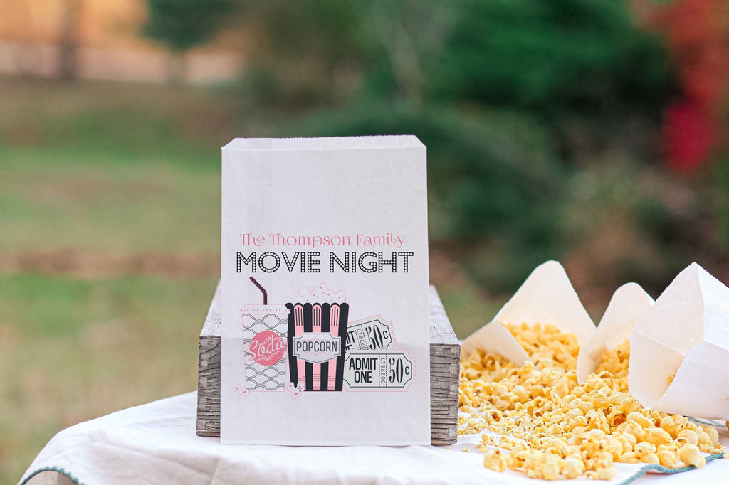 Family Movie Night Popcorn Bags