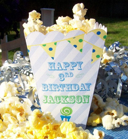 Carnival Popcorn Boxes for Birthday Circus Theme or Carnival Theme Party Favors