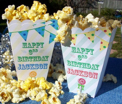 Carnival Popcorn Boxes for Birthday Circus Theme or Carnival Theme Party Favors