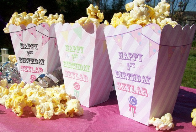Carnival Popcorn Boxes Girls Theme