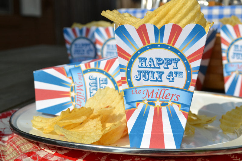 Patriotic July 4th Fourth Popcorn Boxes