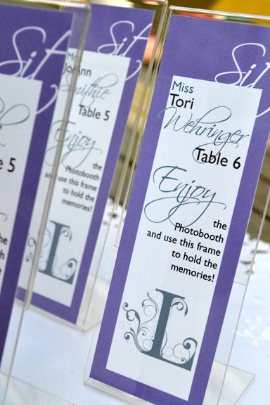 Escort Cards for Photo Booth Frames