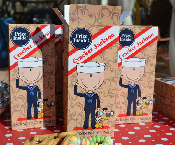 Sailor Boy Cracker Jack Boxes for Children's Birthday Favors