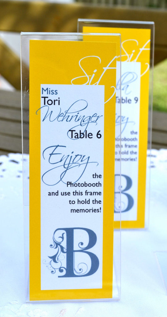 Escort Cards for Photo Booth Frames