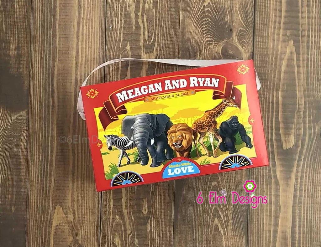 Animal Cracker Boxes, Children's Carnival Birthday Party Favor, Barnum Animal Cookies, Circus Theme Party, Circus Birthday