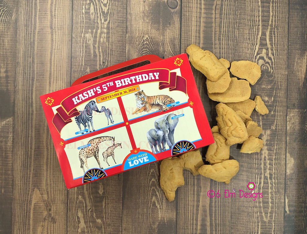 Animal Cracker Stickers, Animal Cracker Labels, Children's Carnival Birthday Party, Barnum Animal Cookies Label, Circus Theme Birthday Party