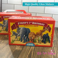Animal Cracker Stickers, Animal Cracker Labels, Children's Carnival Birthday Party, Barnum Animal Cookies Label, Circus Theme Birthday Party