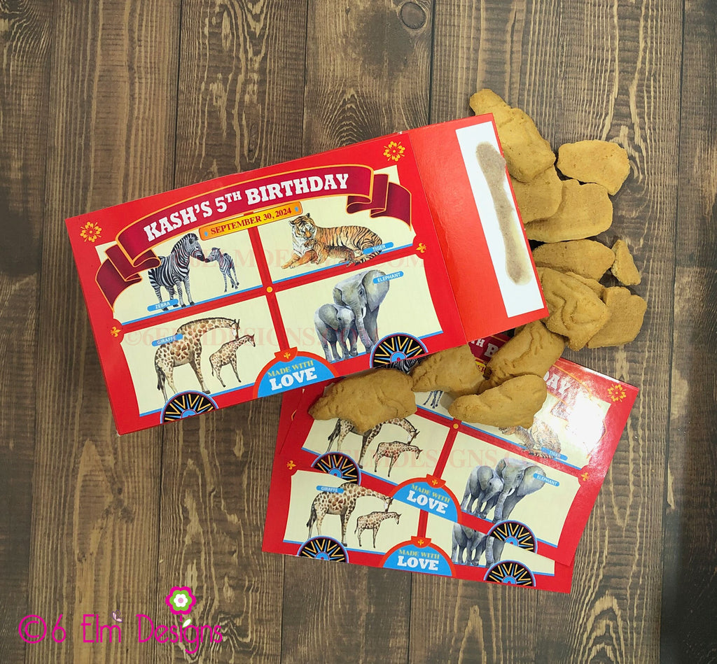Animal Cracker Stickers, Animal Cracker Labels, Children's Carnival Birthday Party, Barnum Animal Cookies Label, Circus Theme Birthday Party