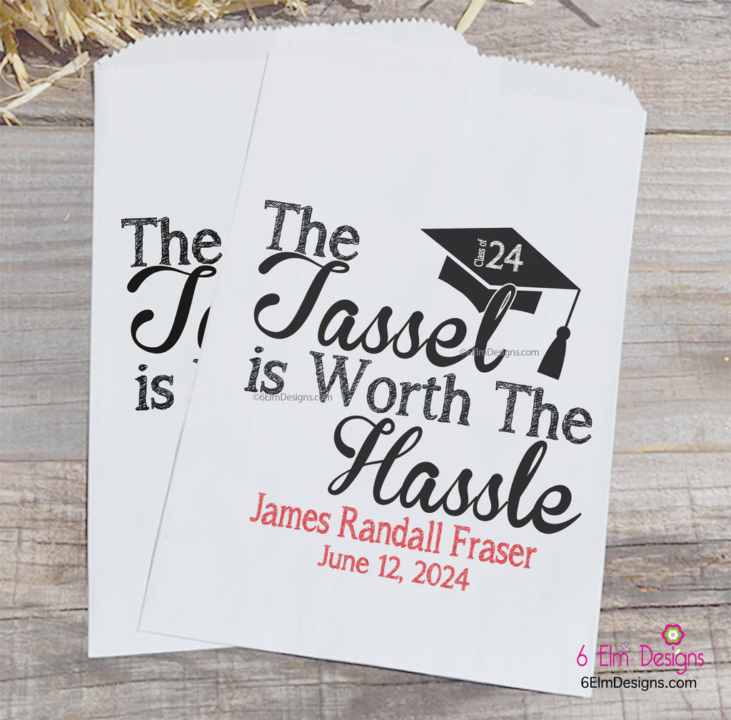 Tassel is Worth the Hassle Graduation Cap Party Favor Bags - Class of 2024