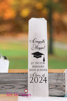 Class of 2024 Graduation Party Silverware Utensil Flatware Bags Pouches, School Name and Graduates Name