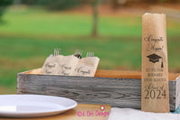 Class of 2024 Graduation Party Silverware Utensil Flatware Bags Pouches, Kraft Paper School Name and Graduates Name