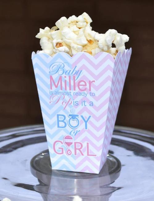 Gender Reveal Party Popcorn Boxes | Baby Sex Unknown Shower | Popcorn Box Favors | Popcorn Bar | Candy Bar | Favor Boxes | Boy or Girl