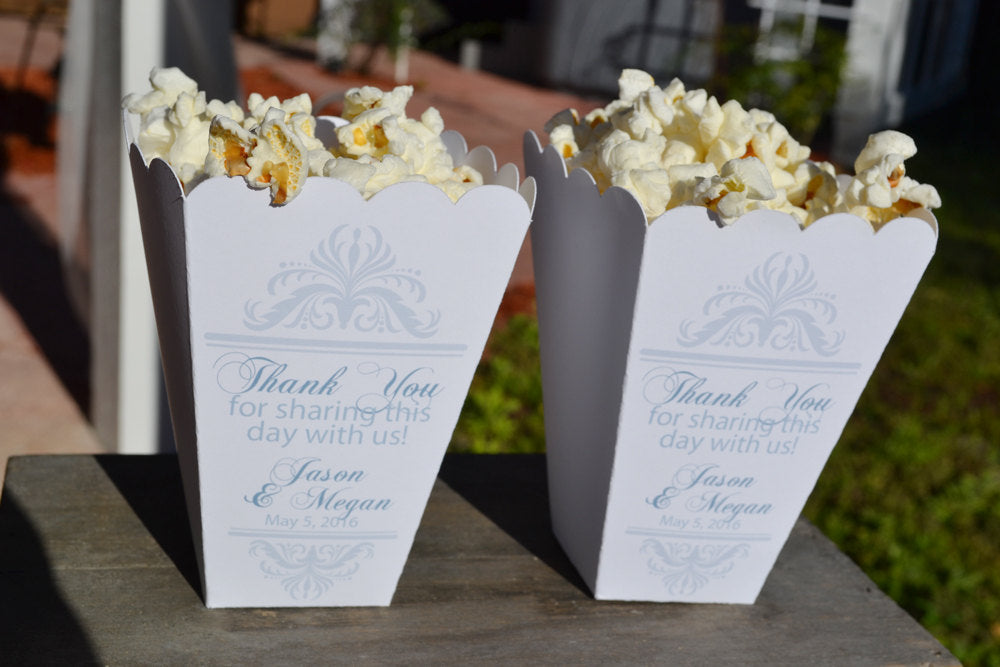 Thank You Wedding Popcorn Bar Boxes