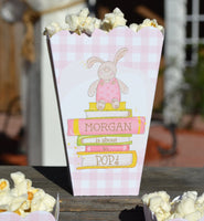 Pink Gingham Bunny About to Pop Popcorn Boxes