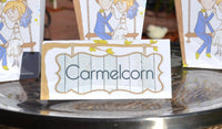 Wood Sign in Tree Personalized Food Labels Tented Card