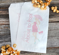 About to Pop Umbrella Girl Party Favor Bags, Pink